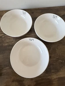 Rae Dunn YUM Pasta Bowls Set Of 3 Ceramic Dishes - Picture 1 of 9