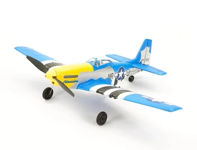 Volantex P-51 Mustang V2 Blue RTF RC Model Plane w/Gyro EPP Ready-To-Fly - Image 1 of 4