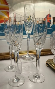 Mikasa Crystal English Garden Fluted Champagne Glasses~10 3/4" ~Excellent - Picture 1 of 7