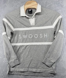 Camisa Polo Nike Bordada Swoosh Spellout Manga Larga Rugby Para Hombre Talla M - Imagen 1 de 7