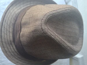 Goorin Bros Tan Tweed Look Hat Size L Burgandy Lined - Picture 1 of 4