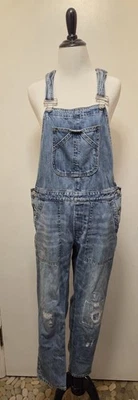 Gap Women's Denim Bib Overalls Slouch Distressed Patch Size XS 2017 - Image 1 of 4