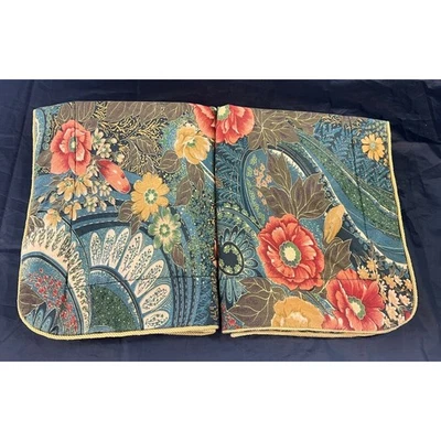 Juego de almohada de lujo vintage Croscill Remi estándar falso verde dorado floral cachemira Foto 1 de 4