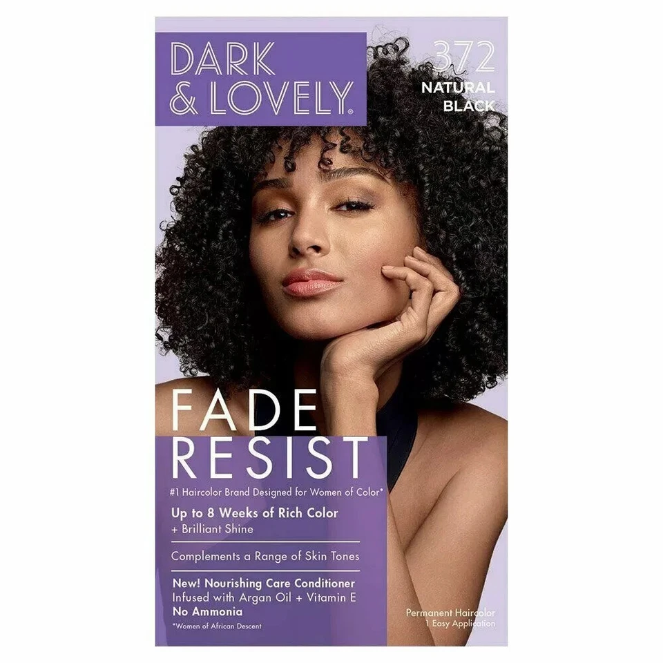 Lot Of 2 - Dark and Lovely  Fade-Resist  Hair Color - 372 Natural Black - Image 1 of 1