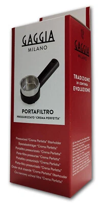 Portafiltro pressurizzato Gaggia Perfect Crema - manico arrotondato, tappo argento - Immagine 1 di 2
