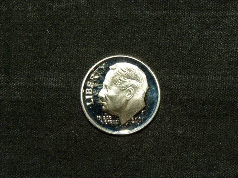 2001 S Roosevelt Dime Silver Proof - Deep Cameo  90% Silver Cover