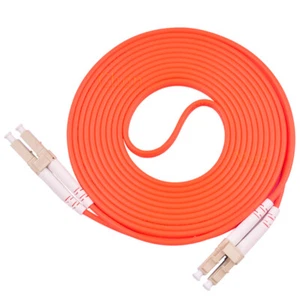 100m LC UPC to LC UPC Duplex 50/125 OM2 Multimode Fiber Optic Patch Cord Cable - Picture 1 of 5