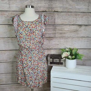 BCBGeneration Dorchester Floral Ditsy Ruffle Sleeve Mini Dress Medium - Picture 1 of 5