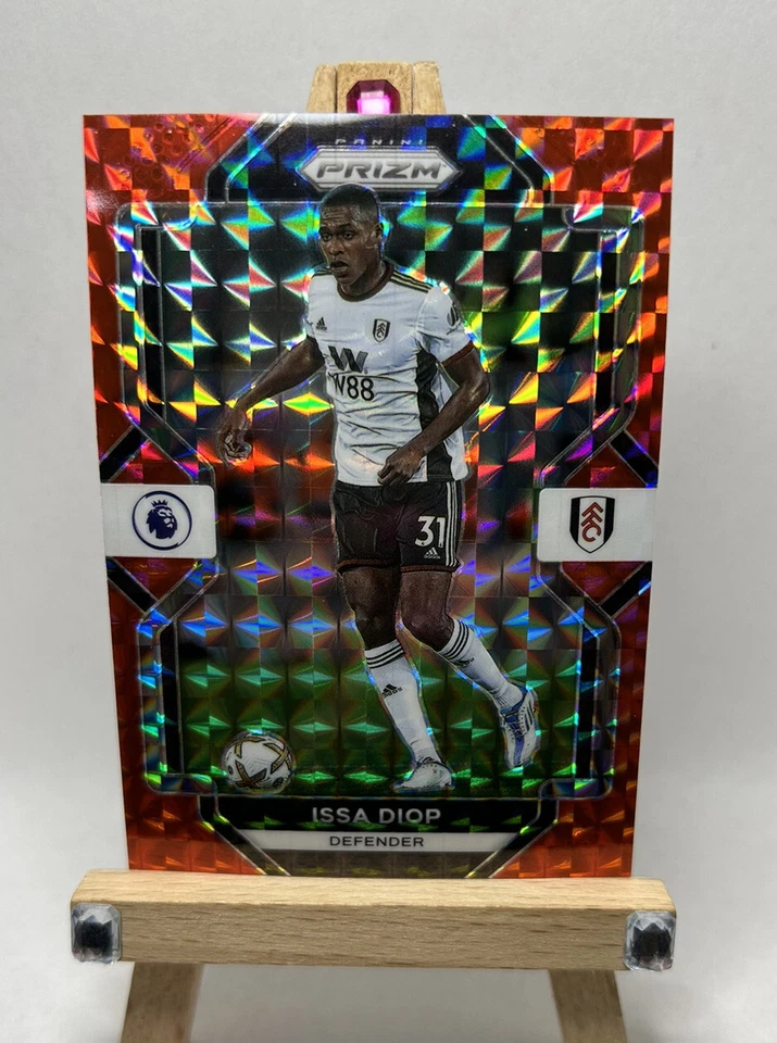 ISSA DIOP 2022-23 Panini Prizm Premier League RED MOSAIC PRIZM #71 Fulham - Image 1 of 4