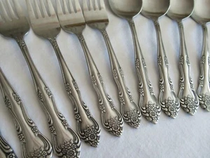 Vintage Rogers Co Stainless Korea Taiwan Dream Rose Flatware 16 pieces Mixed Lot - Picture 1 of 12