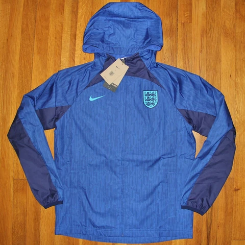 Nike England AWF Full Zip Pre-Match Soccer Jacket Mens M DN1077-480 Blue Repel Cover