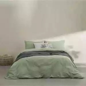 Funda de edredón y fundas de almohada Made.com Alexia 100 % algodón orgánico - verde suave DBL - Imagen 1 de 7