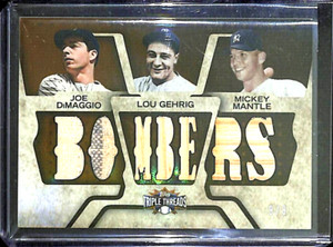 2008 Topps Triple Threads Triple Relic #TTRC-100 Mickey Mantle Gehrig Dimaggio