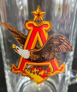 Anheuser Busch Vintage Glass Beer Mug Stein Handle Large Eagle A Logo Barware - Picture 1 of 6