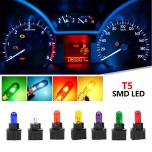 10Pcs T5 SMD LED Car Dashboard Instrument Gauge Dash Light Bulbs Indicator Lamps - Picture 1 of 25