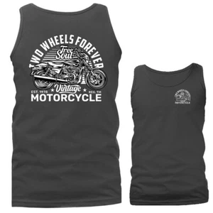 Camiseta sin mangas Two Wheels Forever Motociclistas Clásica Custon Bicicleta Gráfica - Imagen 1 de 11