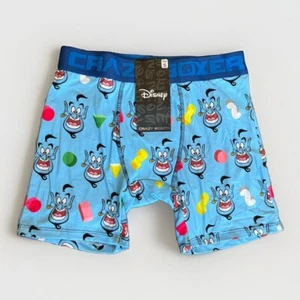 Crazy Boxer Briefs Mens Aladdin Genie Underwear S M L XL Blue Disney New NWT - Picture 1 of 9