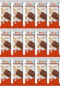 15 KINDER COUNTRY Crunchy Chocolate Bars Sweets 23.5g 0.82oz - Picture 1 of 7