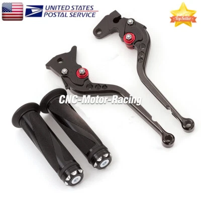 For Yamaha XT350 1985-1995 XT600 1984-1986 CNC Brake Clutch Levers & Grips Long - Image 1 of 4