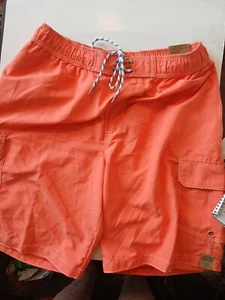 Nuevo con etiquetas Traje de baño Foundry para hombre, naranja, forrado, 1XL, bolsillos, cierre de corbata - Imagen 1 de 9