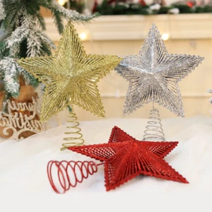 Pentagramm-Ornamente Weihnachtsbaum-Stern-Dekoration Glitzernde Szenerie : - Bild 1 von 22