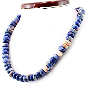 532.65 Cts Natural 20" Long Blue Sodalite Untreated Round Beads Necklace (DG)