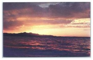 Sonnenuntergang am Great Salt Lake in der Nähe von Salt Lake City Utah Postkarte - Bild 1 von 2