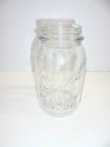 Vintage Ball Perfect Mason Quart Canning Jar Clear with Ribs - Picture 1 of 6