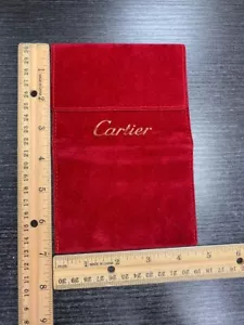 Vintage CARTIER Display Red Suede Travel Pouch 7"x4.5" - Picture 1 of 3