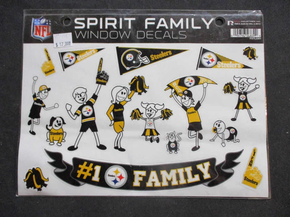 Calcomanías para ventanas familiares Spirit de Pittsburgh Steelers de RICO Industries SIN USAR Foto 1 de 1