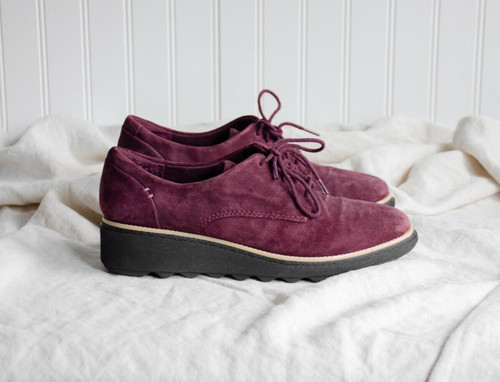 Scarpe Oxford Clarks Collection Sharon Noel in camoscio viola taglia 7 5