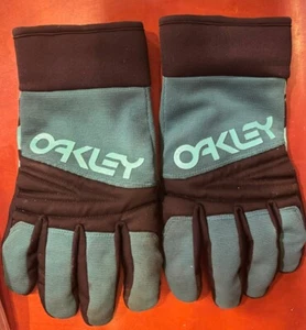 Vintage Oakley Factory Pilot Winter Gloves Mens Large Teal Green / Black - Picture 1 of 3