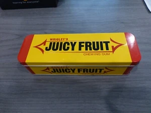 Wrigley's Juicy Fruit Chewing Gum Metal Tin Can Knick Knack Advertising 7x2" - Picture 1 of 6