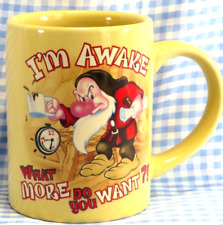 Disney Dwarfs Grumpy Coffee Mug Cup I'm Awake What More Do You Want