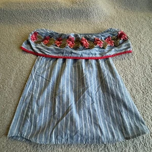 Ces Femme ärmelloses Tanktop blau geblümt Damen Größe Small gestreift Damen - Bild 1 von 4
