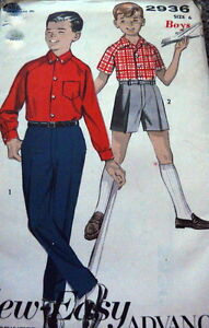LOVELY VTG 1960s BOYS SHIRT PANTS SHORTS ADVANCE Sewing Pattern 6
