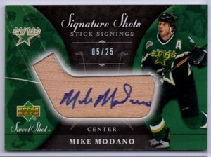 2006-07 Sweet Shot Signature Shots Stick Signings #SSSMM Mike Modano 5/25 *S717