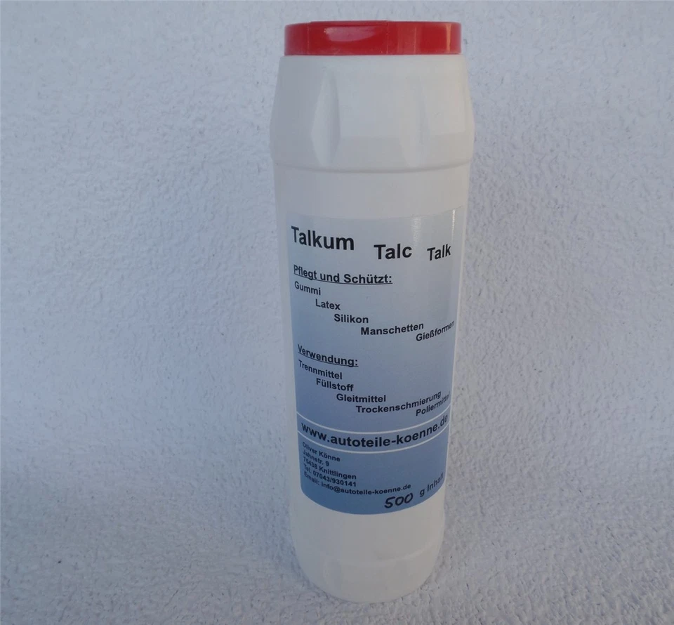 500g Talkum Streudose Talc Talcum Talk Schlauch Reifen Latex Gummipflege - Bild 1 von 1