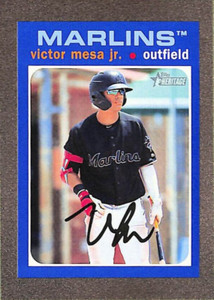 2020 Topps Heritage Minor League #10 Victor Mesa RC Blue Border SP #/99 -Marlins