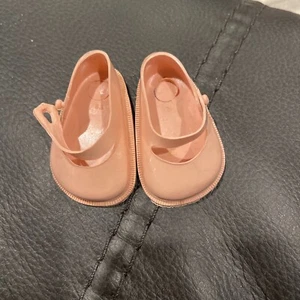 Vintage 1950's Fairyland Pink Plastic Shoes for Large Doll Approx 3" Long - Picture 1 of 3