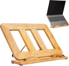 Wooden Ergonomic Laptop Stand, Tablet Riser Natural Finish | Online Working