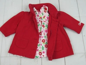 Carters Bebé Niña 2 Piezas Rosa Floral Top con Chaqueta Roja Manga Larga Talla 3mo - Imagen 1 de 5