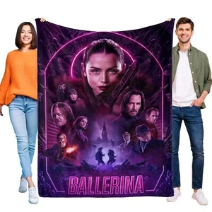 Ballerina Blanket Flannel Throw for Bed Sofa Couch Office Birthday Gift - Picture 1 of 14