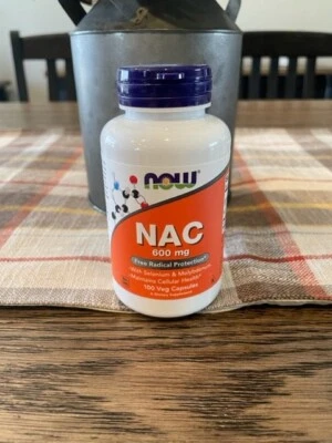 Now Foods NAC, N-ацетилцистеин поддержка свободных радикалов - 600 мг - 100 растительных капсул - Изображение 1 из 3