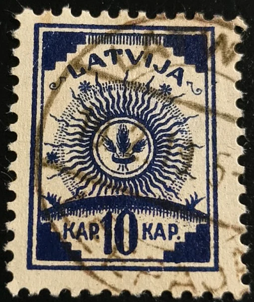 Letonia: 1919 como edición anterior - perforado, 10 K. (sello coleccionable). Foto 1 de 1