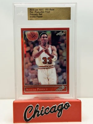 2019 folha NSCC 1992 metal pré-produção prova prismático vermelho Scottie Pippen #1/1 - Imagem 1 de 2