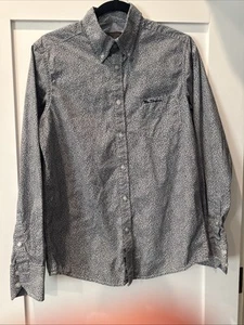 Ben Sherman Oxford Button-Down Men's Large Navy Blue Floral Pattern - Picture 1 of 2