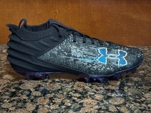 New! Mens UNDER ARMOUR BLUR SMOKE 2.0 MC FOOTBALL CLEATS 3027978-001 BLACK/GREY - Picture 1 of 5