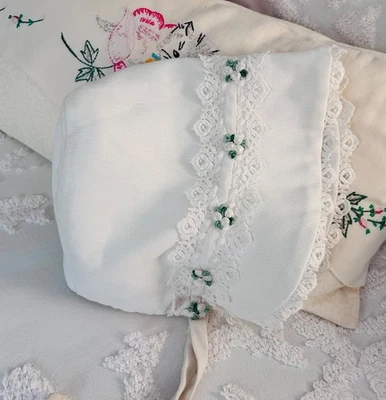 Gorro blanco para niños pequeños, vintage, Navidad, Pascua Foto 1 de 4