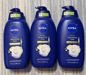 (3) Jabón Corporal Nivea Cuidado Nutritivo + Suero Nutritivo - 30oz - Imagen 1 de 2